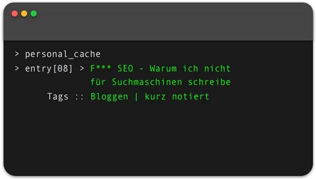 Warum ich meinen Blog nicht für Suchmaschinen schreibe