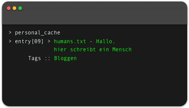 humans.txt - Hallo, hier schreibt ein Mensch